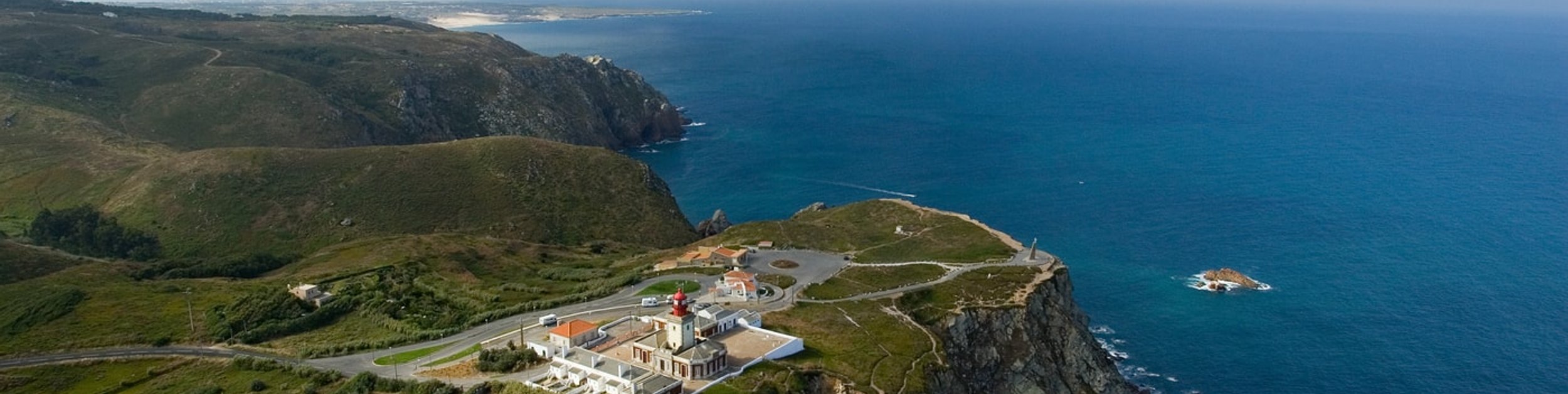 The lighthouse at Cabo da Roca on the cliffs above the Atlantic