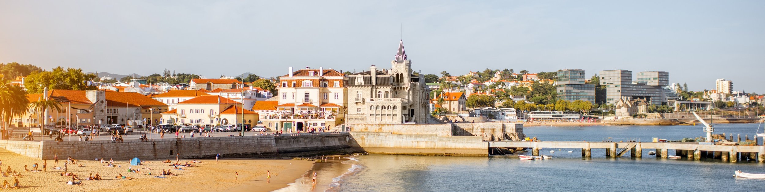 Houses and gardens along the coast at Cascais