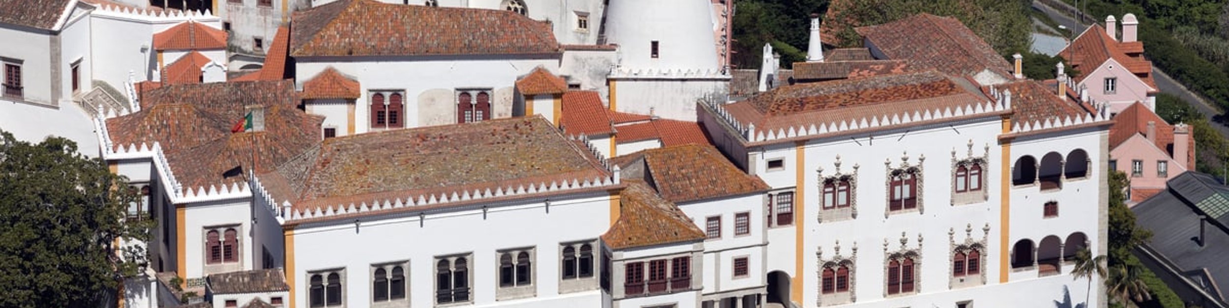 The National Palace of Sintra and the white houses around it